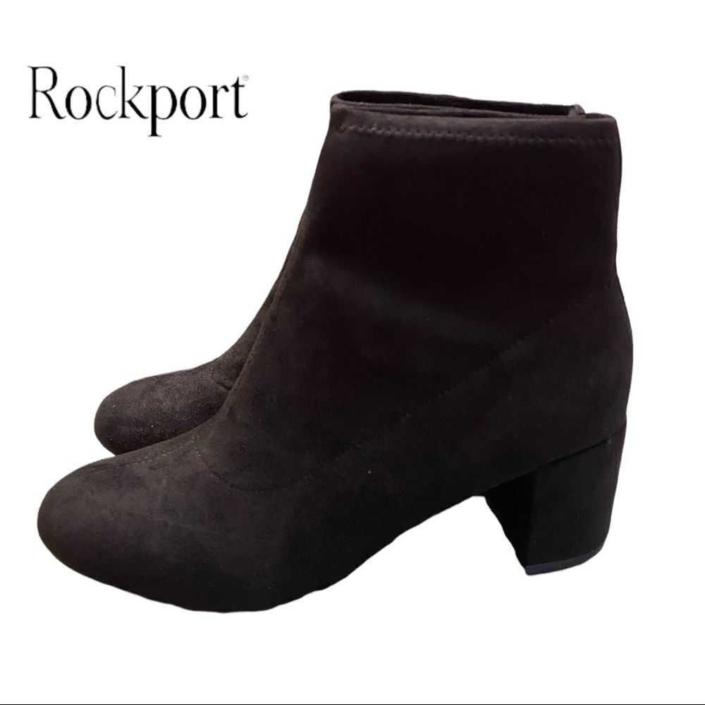 Rockport Women's "Oaklee" Black Total Motion Stretch Ankle Boots Booties 9.5